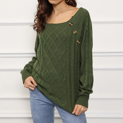 Buttoned Bliss Twist Sweater