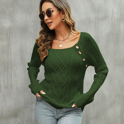 Buttoned Bliss Twist Sweater