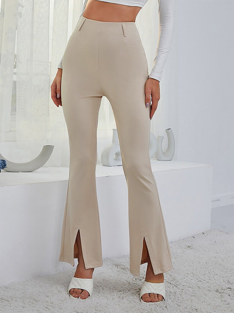 Sleek Slit Flare Slacks