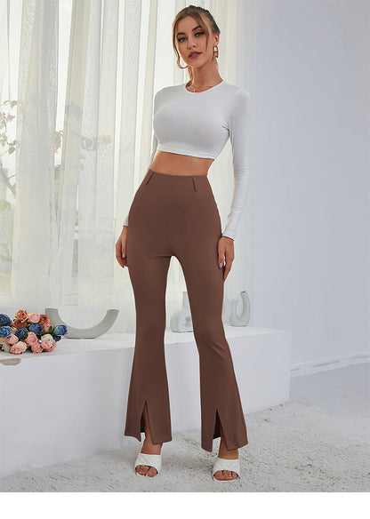 Sleek Slit Flare Slacks