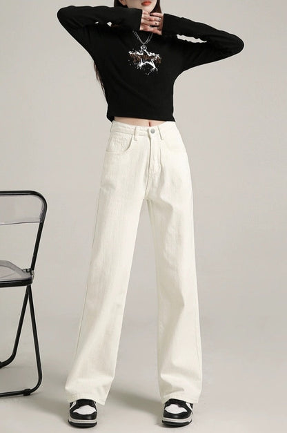 Loose Casual White Jeans