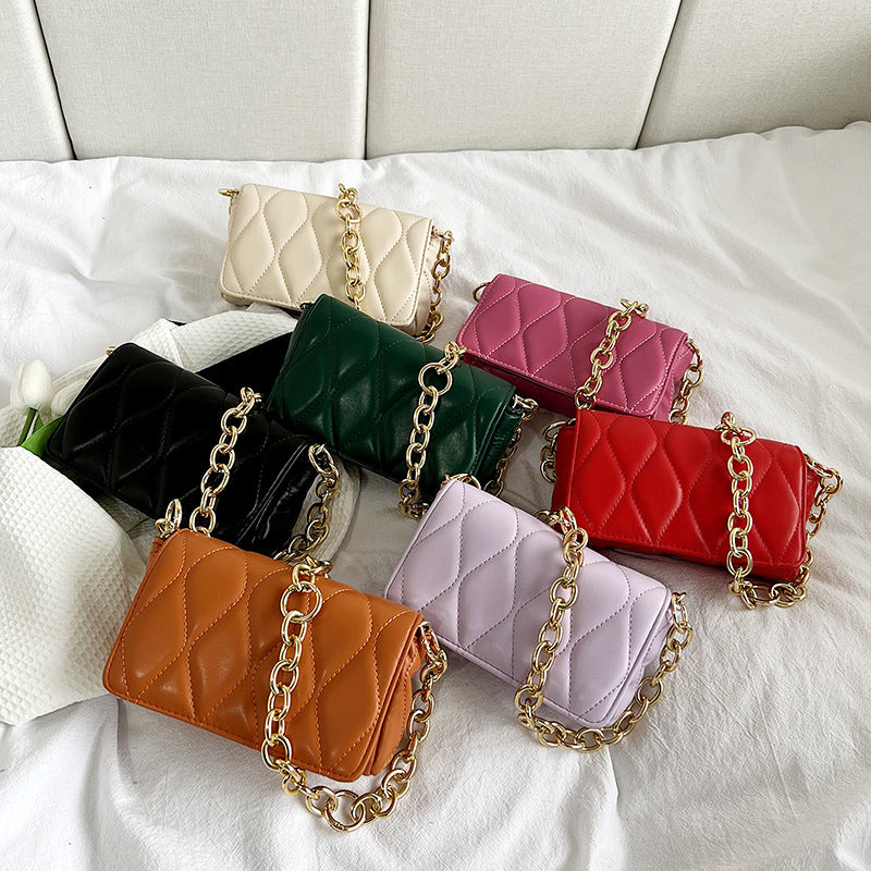 Vibrant Rhombus Chain Mini Satchel