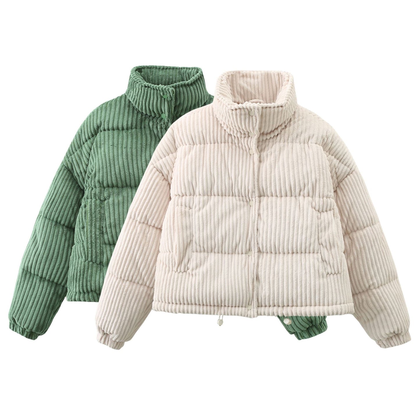 Warm Corduroy Puffer Jacket