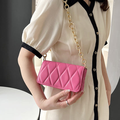 Vibrant Rhombus Chain Mini Satchel