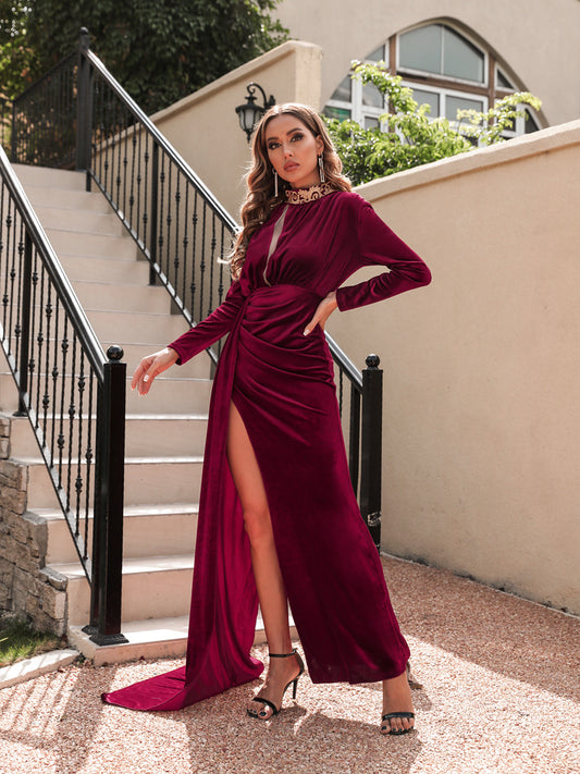 Sleek Korean Velvet Gown