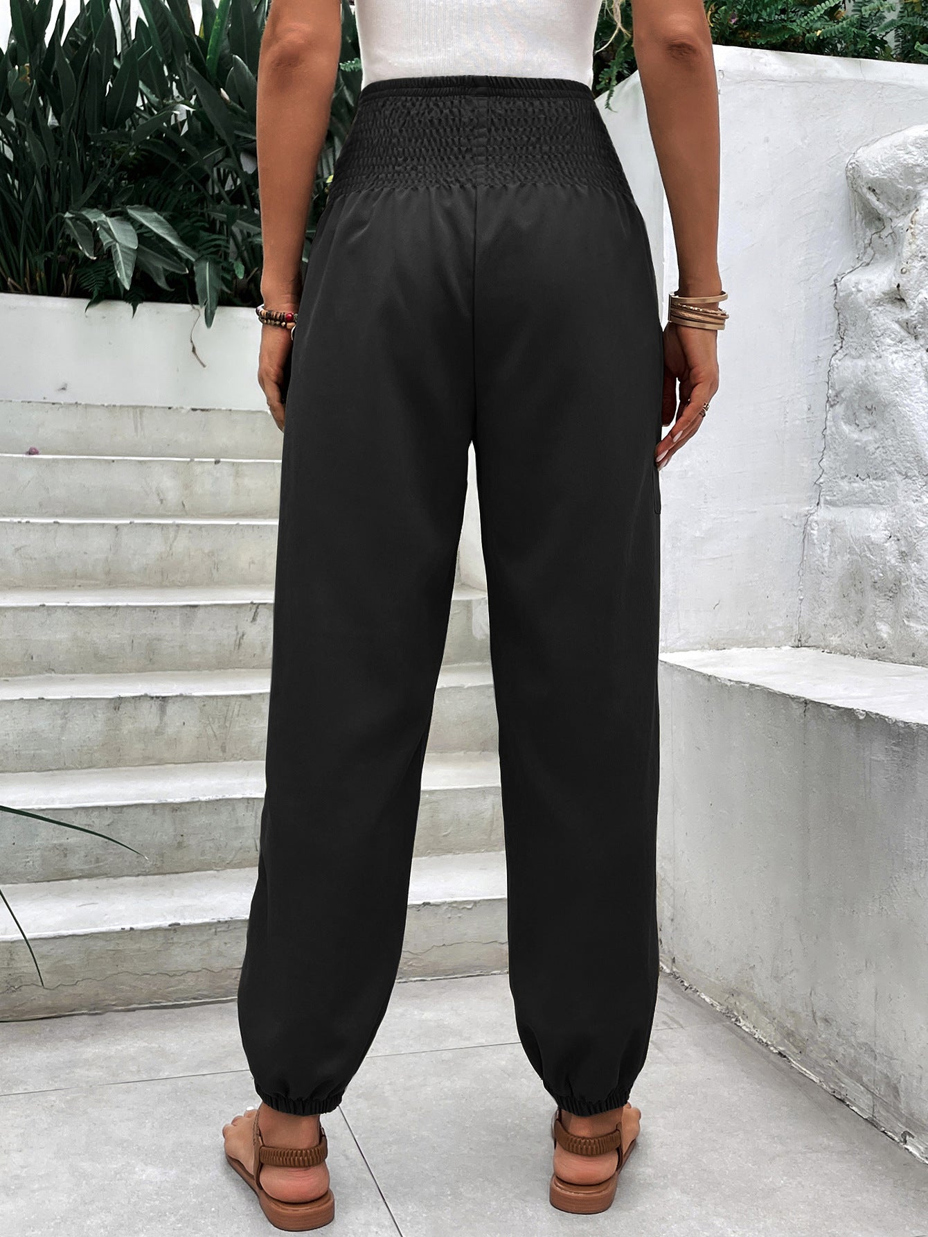 Elastic Waist Palazzo Pants