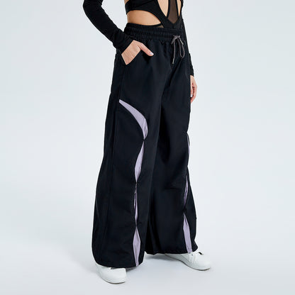 Lace-Up High-Waist Woven Pants