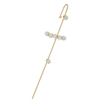 Rhinestone Piercing Ear Hanging - Single