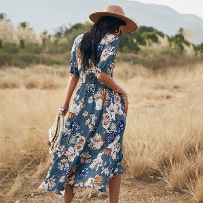 Elastic Elegance Floral Maxi