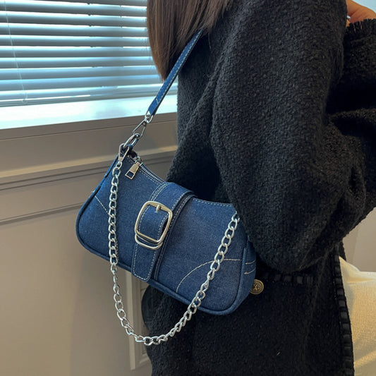 Effortless Denim Shoulder Tote