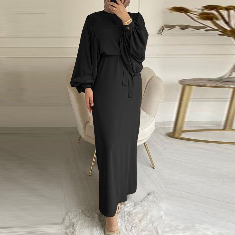 Solid Color Long Sleeve Casual Abaya