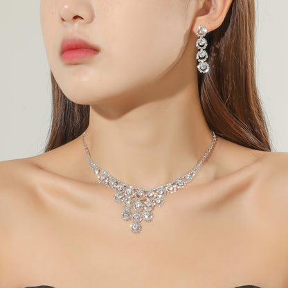 Rhinestone Necklace Ear Stud