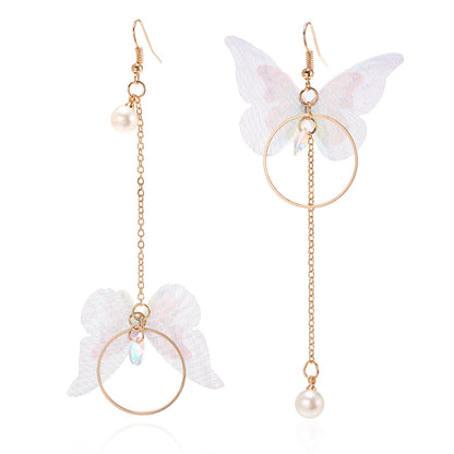 Asymmetric Butterfly Long Earrings