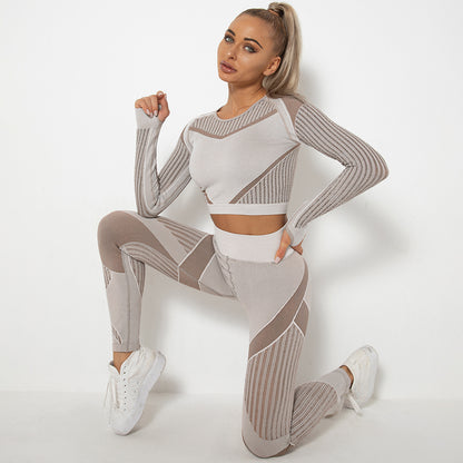 Seamless Knitted Absorbent Yoga Long-Sleeved Yoga Suit