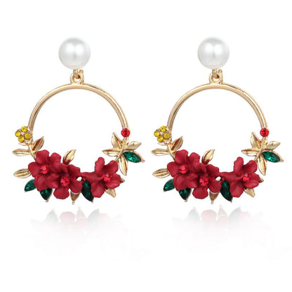 Pink Flower Earrings