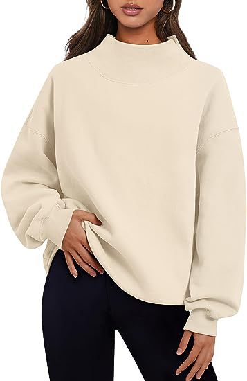 Pullover Sweatshirt Solid Color Loose Tops Round Neck Sweater