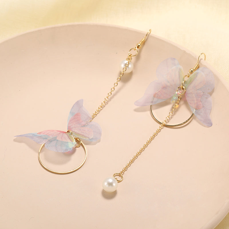 Asymmetric Butterfly Long Earrings