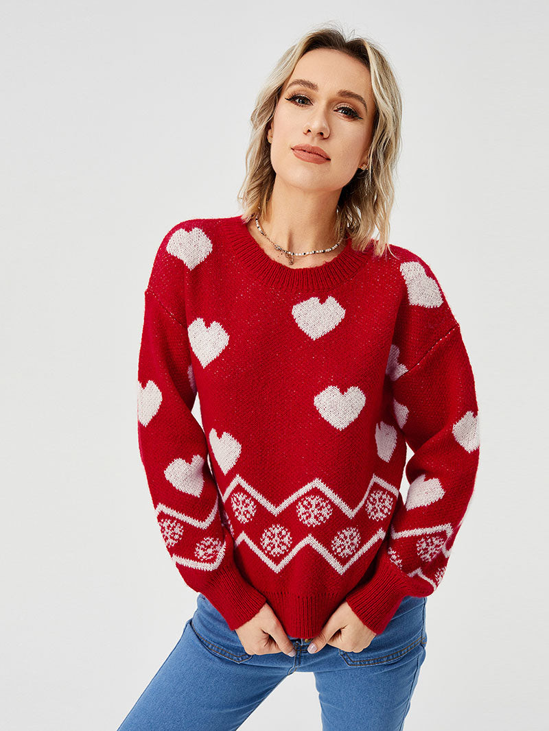 Loose Casual Cozy Heart Sweater