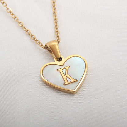 Heart Letter Shell Necklace