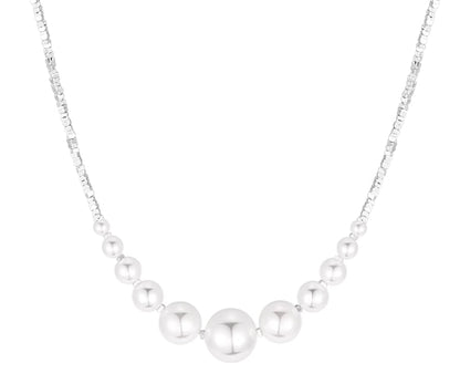 925 Sterling Silver Pearl Necklace Female Gradient Clavicle Chain