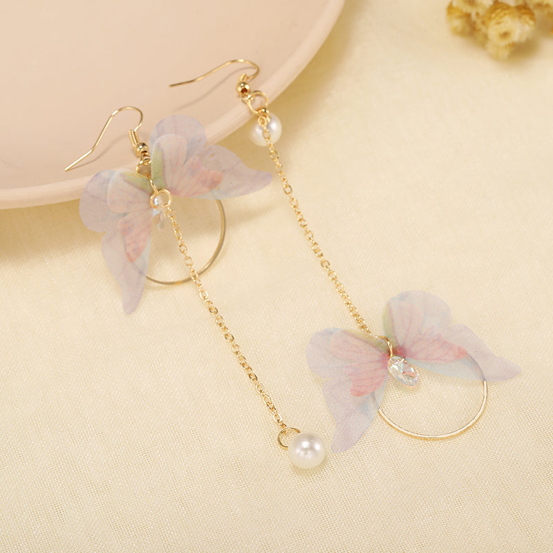 Asymmetric Butterfly Long Earrings