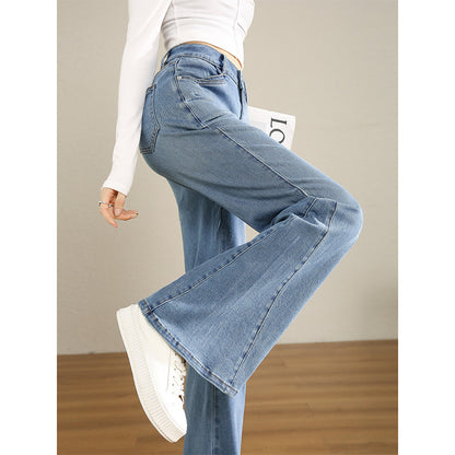 High Waist Artistic Slightly Flared Jeans