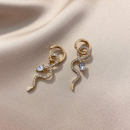 Rhinestone Snake Style Earrings