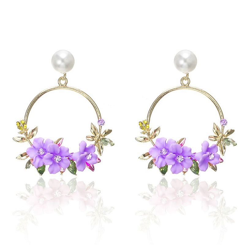 Pink Flower Earrings