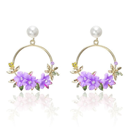 Pink Flower Earrings