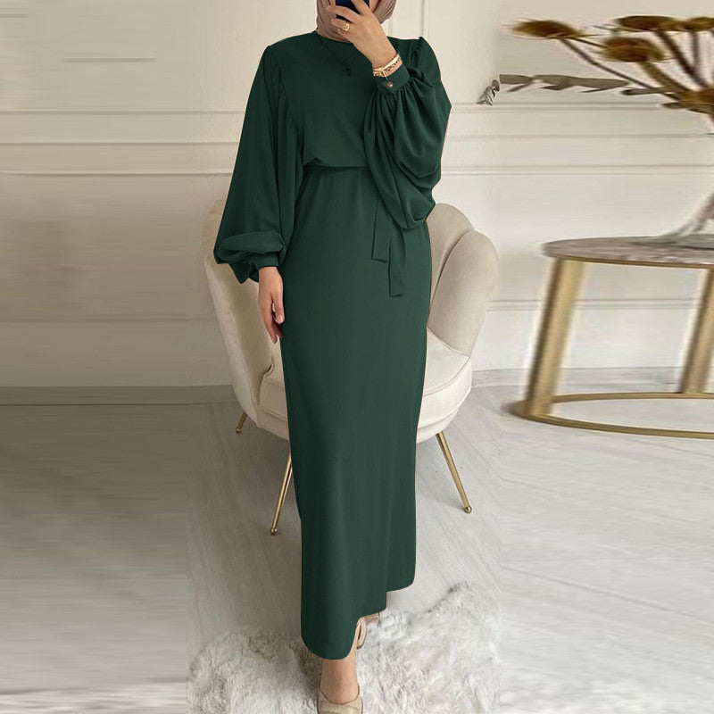 Solid Color Long Sleeve Casual Abaya